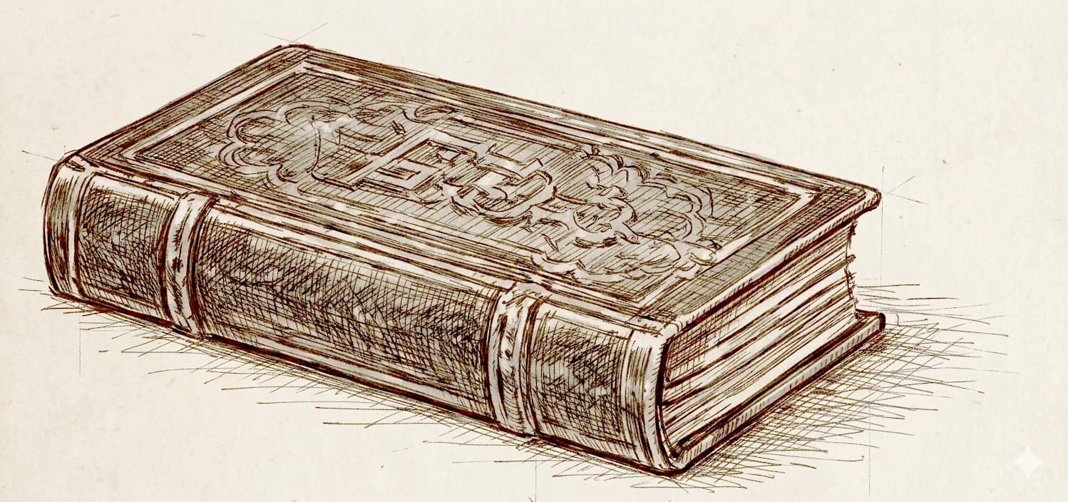 An old leather-bound book